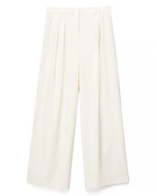 NA-KD Natural Wide High Waist Suit Trouser