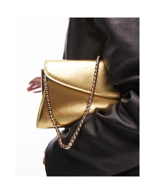 TOPSHOP Black Sadie Structured Flap Shoulder Bag