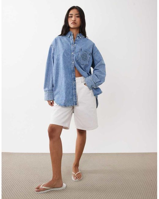 Gant Blue Small Logo Oversized Shirt