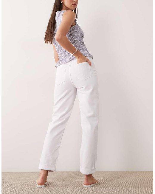 ASOS Pink Roll Up Hem Slouch Jean