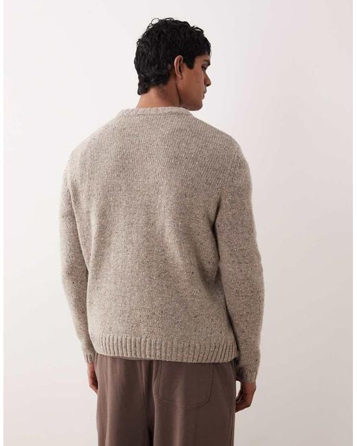 ARKET Brown Wool Alpaca Crew Neck Relaxed Fit Jumper for men