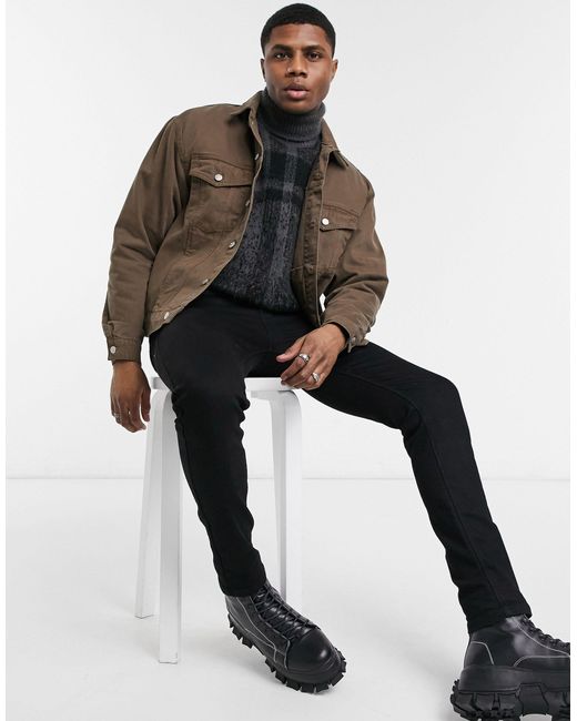 Inspired Denim Jacket in Brown for Men 