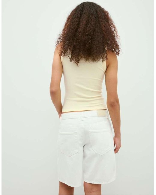 Stradivarius Natural Basic Fitted Top