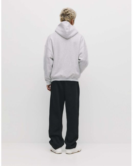 Pull&Bear – kastiger kapuzenpullover in White für Herren