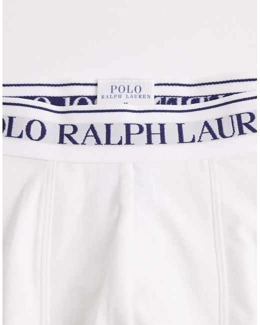 Polo Ralph Lauren White 3 Pack Of Stretch Cotton Boxer Briefs for men