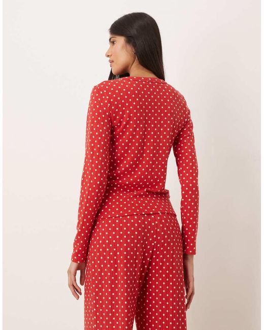 Abercrombie & Fitch Red Pointelle Pyjama Cardigan Co-Ord