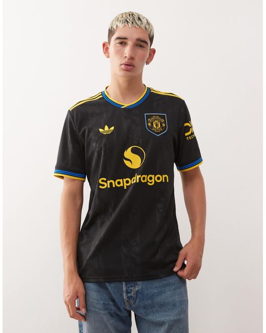 Adidas football - manchester united 2025/2026 - maillot third - et jaune Adidas Originals pour homme en coloris Black