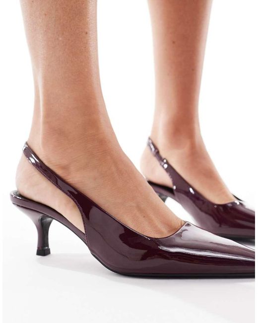 SEQWL Wide Fit Brown Maybach Slingback Kitten Heels