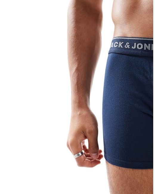 Jack & Jones Blue 2 Pack Contrast Trunks for men