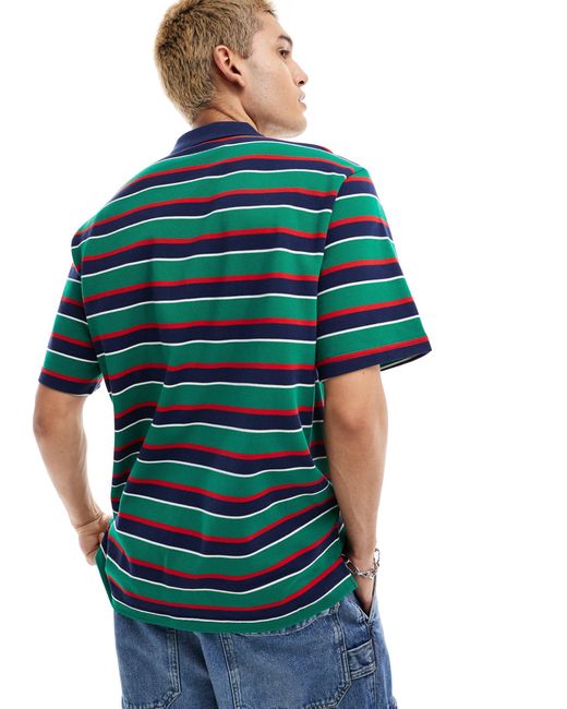 Nike Green Club Striped Polo Shirt for men