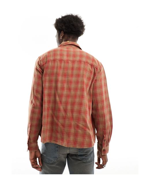 Chemise à carreaux - délavé Bershka pour homme en coloris Orange