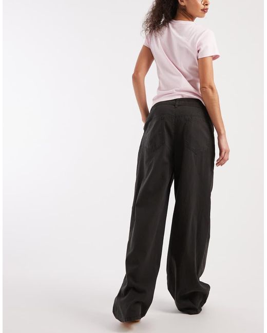 ASOS White baggy Pants With Tie Detail