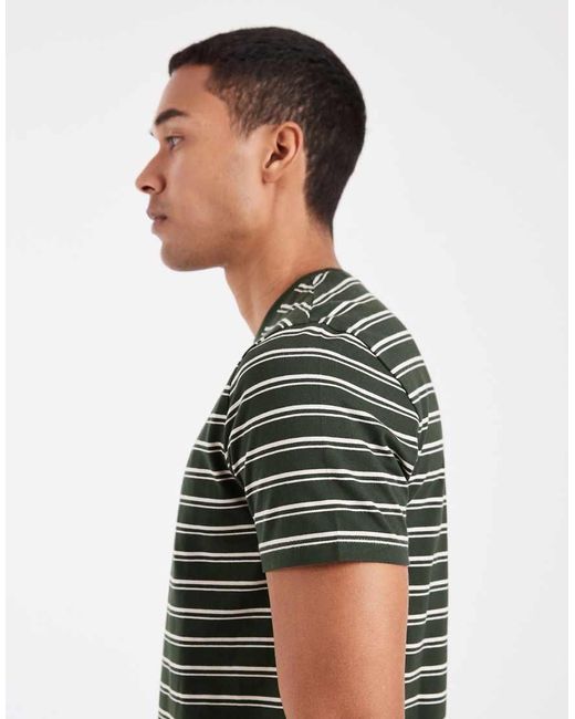 T-Shirt A Righe di New Look in Green da Uomo