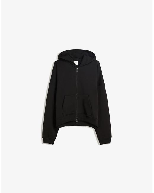 Bershka Black Oversize Zip-up Hoodie