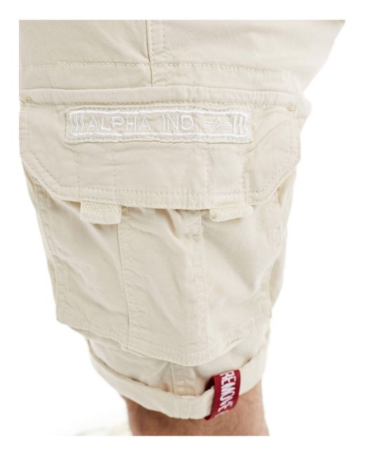 Pantalones cortos cargo color arena crew Alpha Industries de hombre de color White