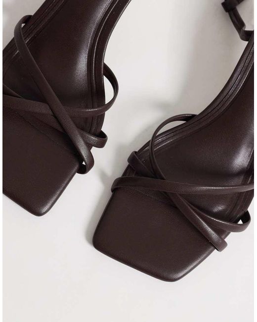 ASOS Metallic Haze Strappy Kitten Heel Sandals