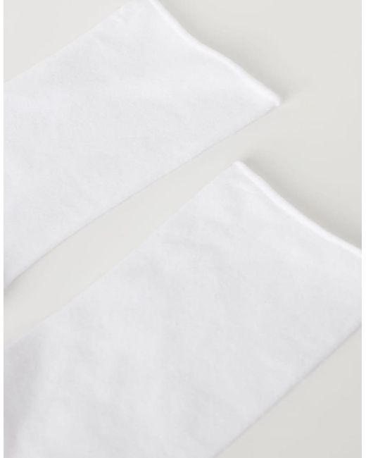 Calzedonia White Non-Elastic Cotton Ankle Socks