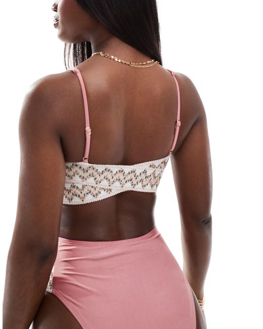 River Island Red Halter Neck Elastic Trim Bikini Top