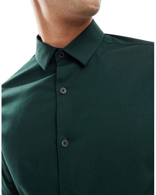 Camicia skinny di ASOS in Green da Uomo