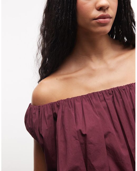 ASOS Red Off Shoulder Bubble Top
