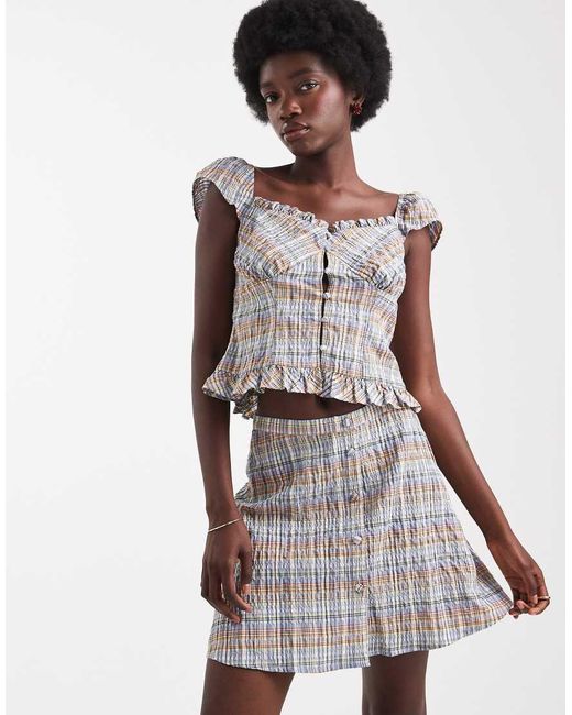 ASOS White Button Front Co-ord Mini Skirt