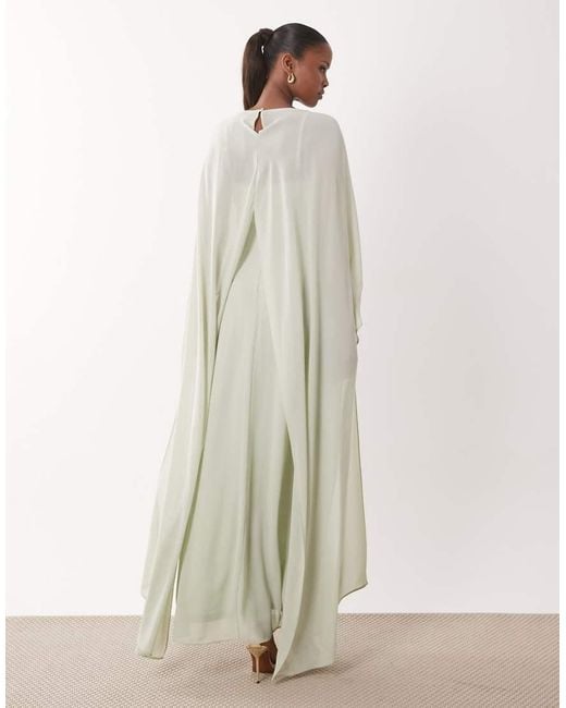 TFNC London Natural Bridesmaids Chiffon Maxi Dress With Cape