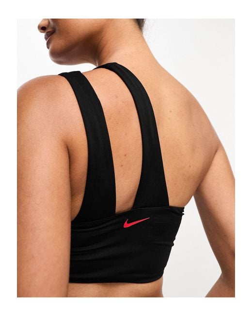 Nike Red Icon Sneakerkini Asymmetrical Bikini Top