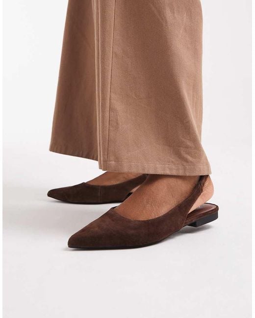 New Look Brown Real Suede Slingback Ballet Flat