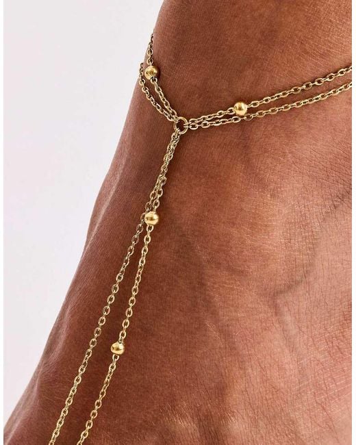 CERNUCCI Metallic Polished Round Layered Anklet