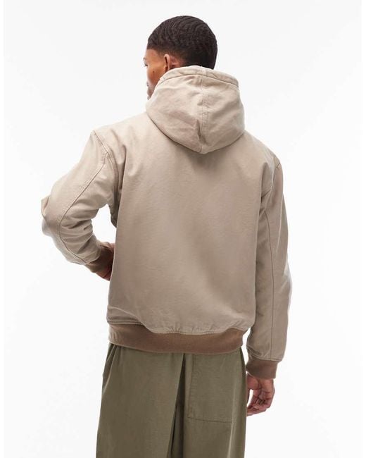 Dickies Natural Hilham Hooded Canvas Jacket for men