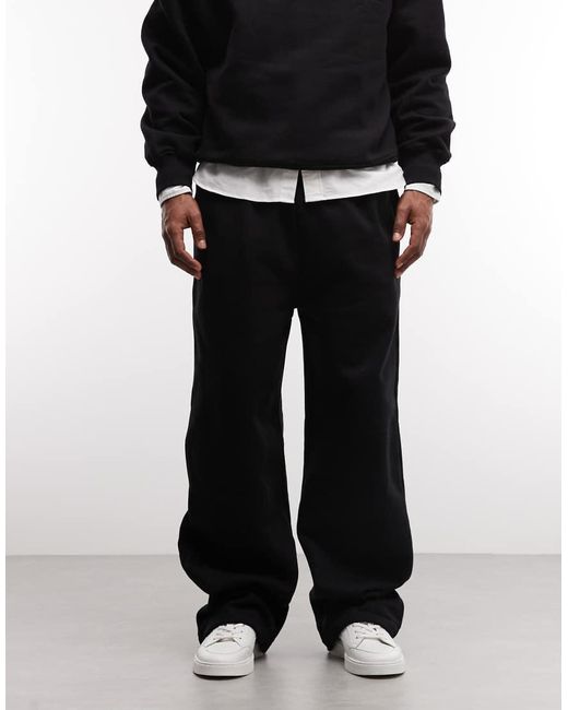 ASOS Black Premium Heavyweight Wide Leg jogger for men