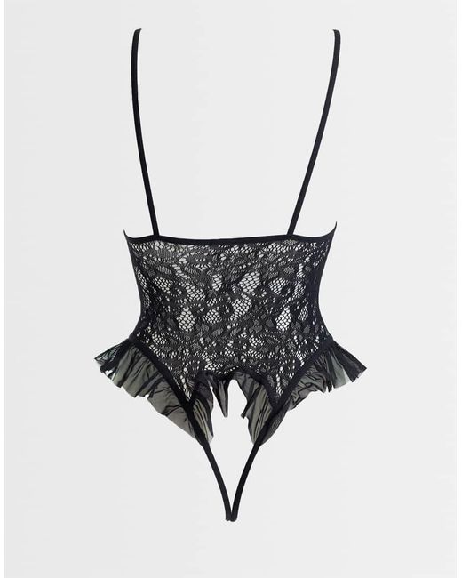 Ann Summers Black Extravaganza Crotchless Teddy Bodysuit