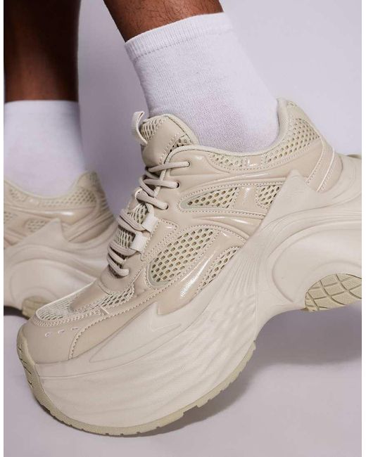 Sneakers Grigio Pietra Con Suola Spessa di ASOS in White da Uomo