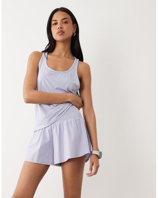 4505 Purple Floaty Running Short With Jersey Liner