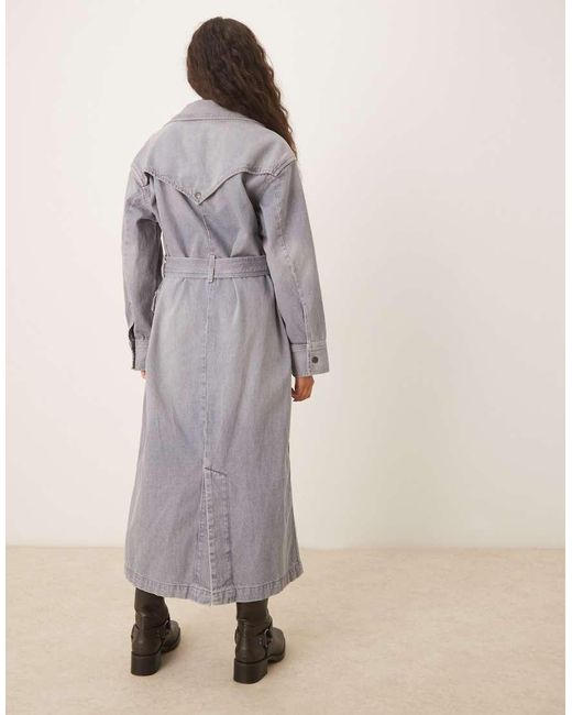 Trench Coat Collar Denim Jacket