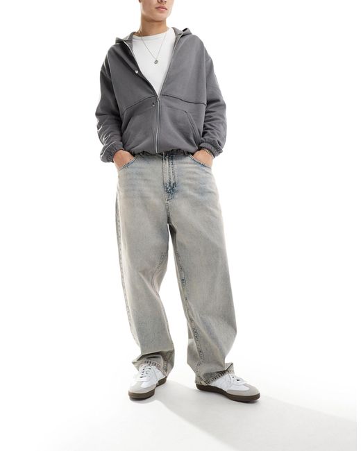 Pull&Bear White baggy Skater Fit Jeans for men