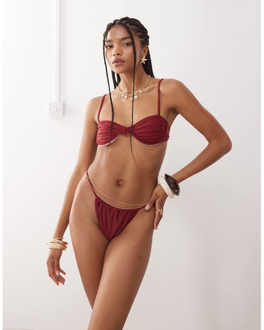 Miss Selfridge Brown – bikinihose