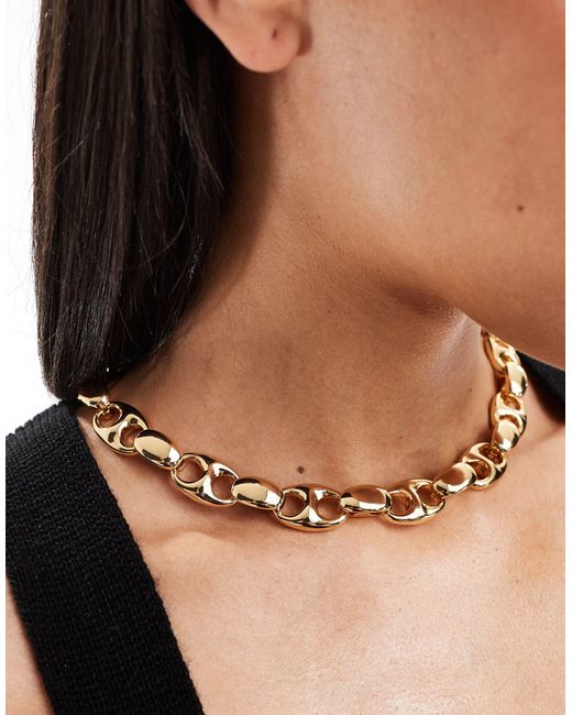 Mango Black Flat Link Chain Necklace