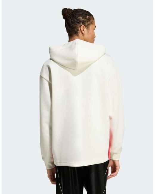 Adidas Originals White Stadium Graphic Hoodie for men