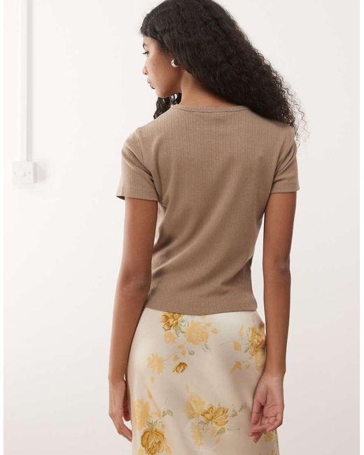 Collusion Natural Pointelle Fitted Baby Tee