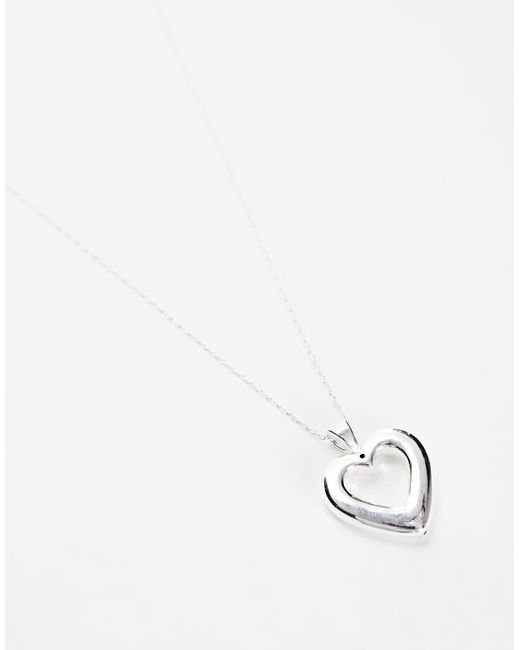 SEOL + GOLD Ketting Van Sterling Met Hartvormig Hangertje in het Natural