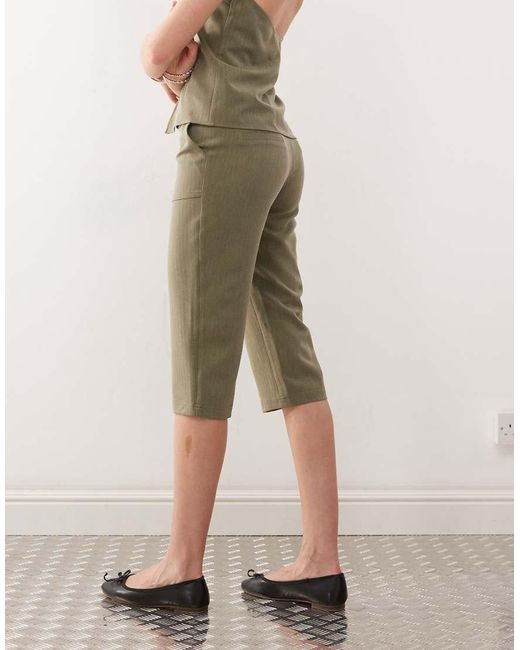 Collusion Natural Tailored Cargo Capri Co-ord
