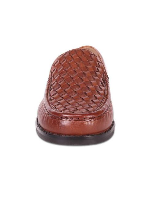 OFF THE HOOK Red Orson Leather Woven Loafers for men