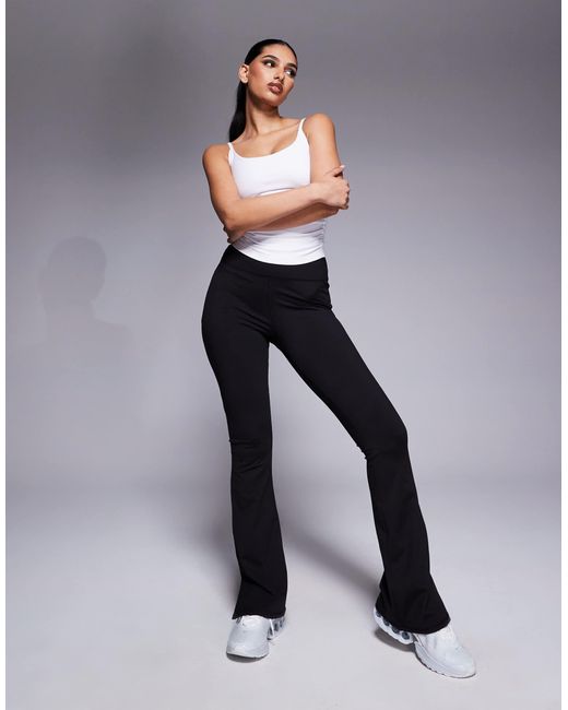 4505 Gray Soft Touch Slim Kick Yoga Legging With Hem Split