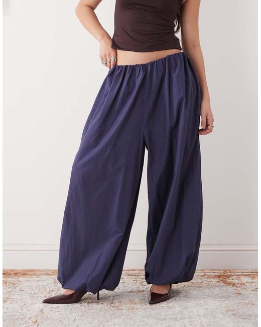 Reclaimed Vintage Blue Checked Balloon Trouser