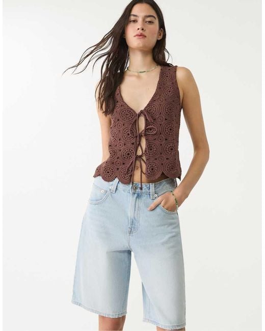 Stradivarius Blue D95 Bermuda Jorts