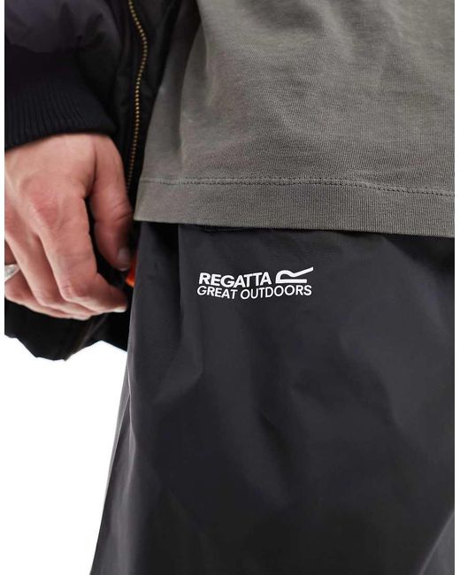 Regatta Black Waterproof And Breathable Packaway Trousers for men