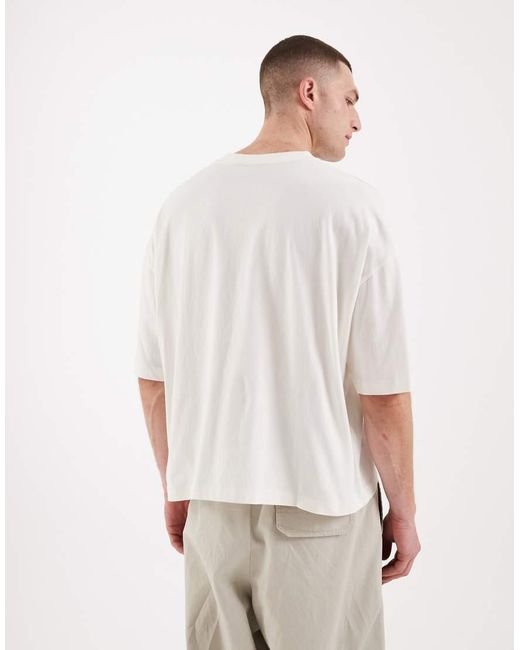 ASOS White Boxy Oversized T-shirt With Football Graphic for men