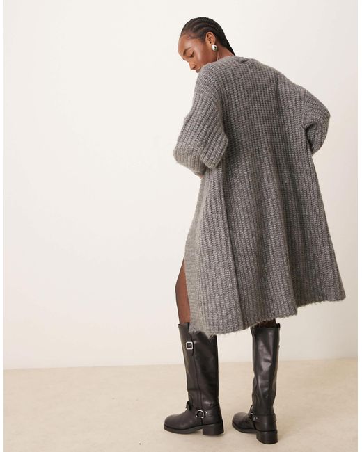 Y.A.S Natural – longline-strickjacke