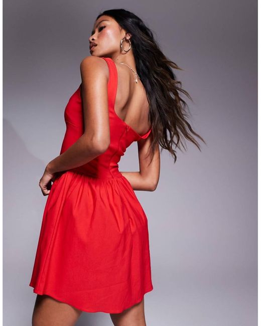 Vestito Corto Stile Skater di Vesper in Red